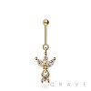 316L SURGICAL STEEL TRIPLE CZ MARQUISE BEZEL DANGLE VERTICAL HELIX STUD